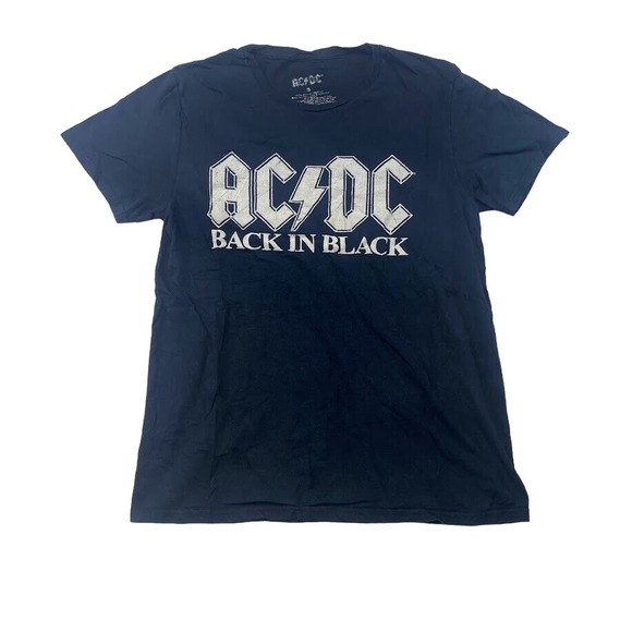 AC/DC Back in Black Band Tee Thrifted Vintage Style Size S - Picture 1 of 8